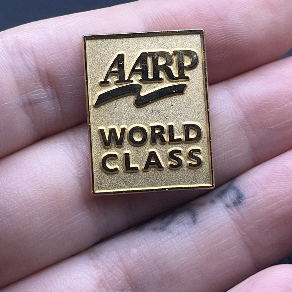 AARP World Class Gold Tone Lapel Hat Pin‎